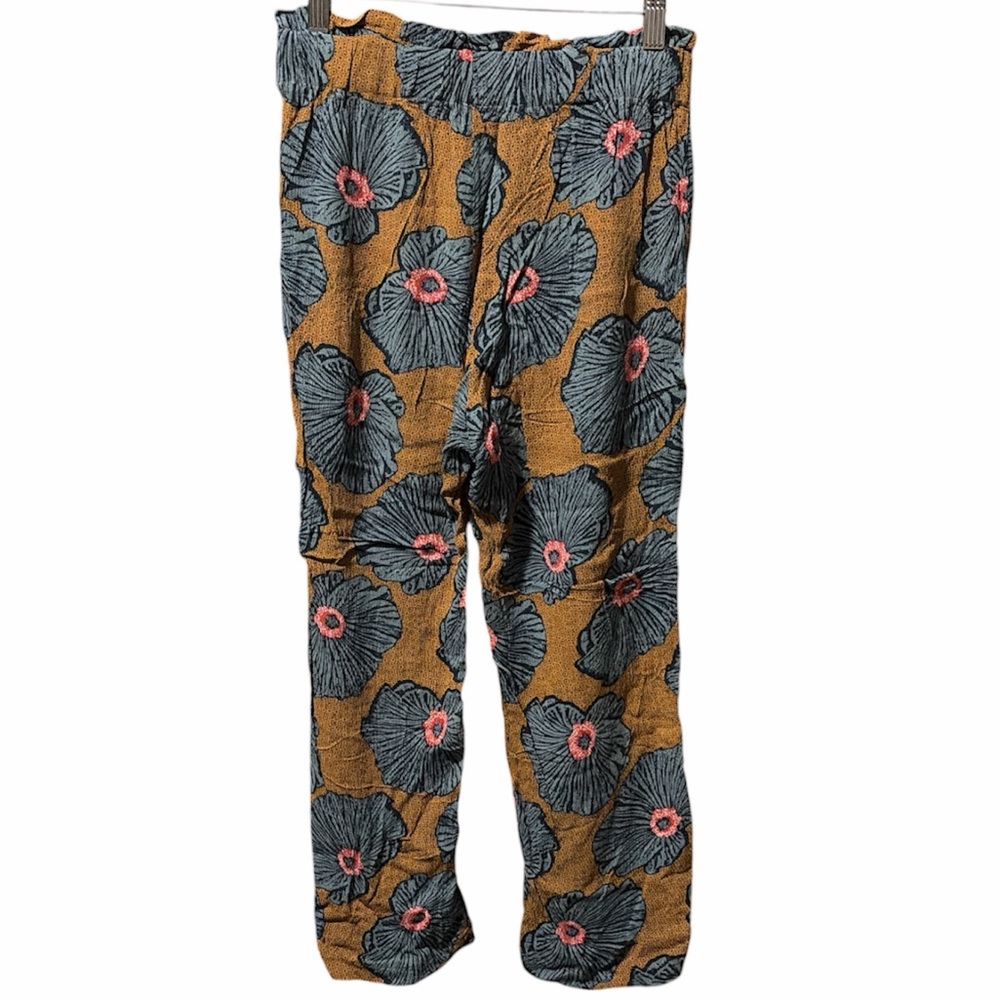 One ❤️ Clothing Los Angeles Mustard Floral Patterned Women's Pants - Picture 3 of 5